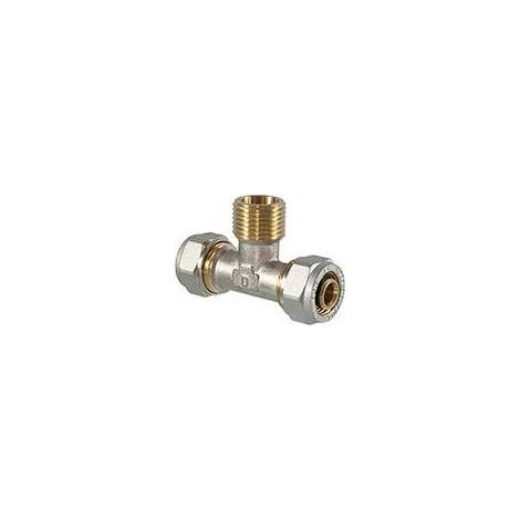 RACCORD EN T MÂLE À COMPRESSION POUR MULTICOUCHE Dimensions : 16 x 1/2 x 16