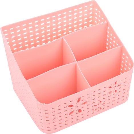 Boîte De Rangement En Pp Design Aéré Pour Maquillage Et Télécommandes Organiseur De Bureau Anti-Moisissure 1 Pièce (1/5)