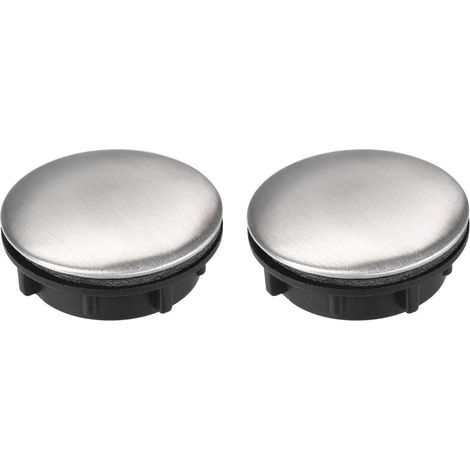 Sourcing Map Lot de 2 cache-trous robinet 2,5 à 3 cm diamètre, en acier inoxydable 304