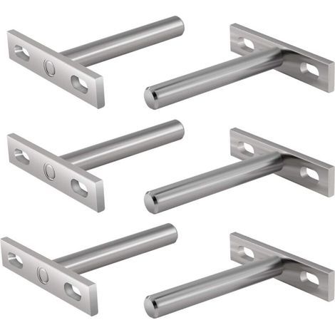 6 Pièces Supports en Métal pour Étagère Flottante,3 Pouces Fixations Cachées Support Plateau Flottant Caché Support pour Support Mural (1/4)