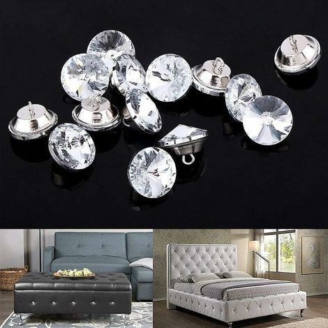 50pcs Crystal Upholstery Buttons, 20mm rhinestone crystal round buttons