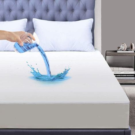 Protege Matelas 140x200 cm Imperméable, Bambou Alèse Protege, x Hypoallergénique Alese 140x200cm,Anti Acarien et Bactérien,Respirable,Couvre de Matelas Extensible Bonnets Bonnet 30 cm
