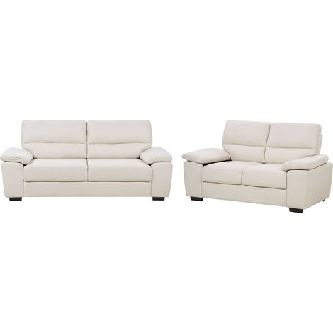 Living Room Set 5 Seater VOGAR Fabric Light Beige (1/5)