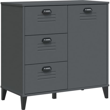 Credenza buffet cassettiera mobile contenitore organizer cucina soggiorno soggiorno 80 x 40 x 80 cm derivati del legno antracite 020036626