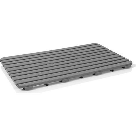 Pedana doccia antiscivolo 80x50 cm rettangolare grigio con effetto legno