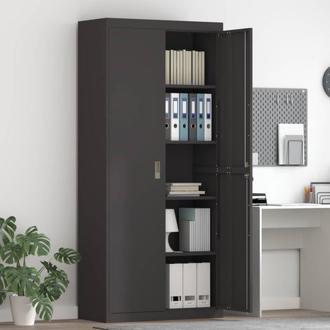 Storage Cabinet Black 90 x 40 x 200 cm Steel vidaXL