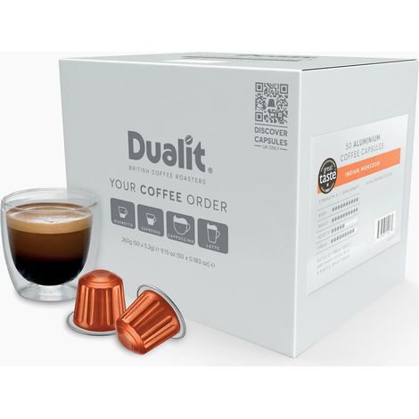 50 capsules en aluminium de café mousson indienne - Dualit - 15417 (1/5)
