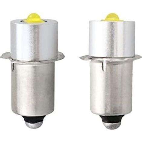 Ampoules de lampe torche LED P13.5S de remplacement, ampoules torche DC 4V-12V, 3W, 2 pièces (P13.5S, argent) (1/5)