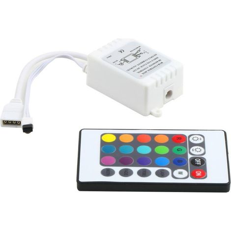 Contrôleur Variateur Avec Télécommande Pour Bandes Led Rgb 5050 24 Touches