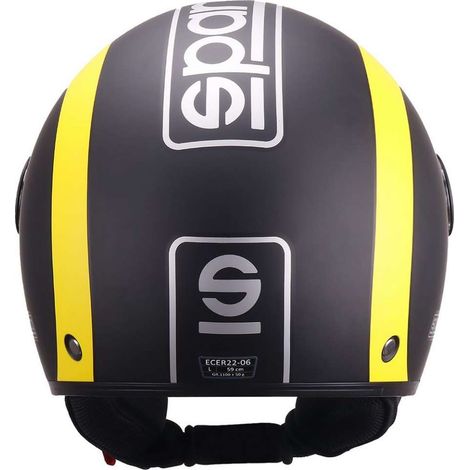 SPARCO Casco Demi-Jet per moto nero e giallo con calotta in ABS Taglia XS (1/3)