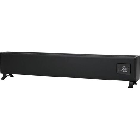 Convecteur électrique 1000W noir – Plinthe WiFi basse – Longueur 1000mm – Pour espaces confinés – Matériaux synthétiques et métal – Eurom