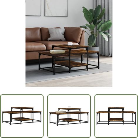 Holzwerkstoff Couchtisch - Couchtisch Räuchereiche 102x60x45 cm Holzwerkstoff (1/5)
