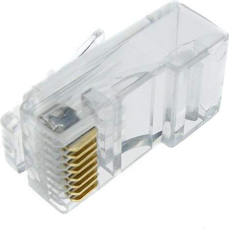 BeMatik - Connecteur UTP Cat.6 RJ45 mâle sertir le câble 25-pack (1/5)
