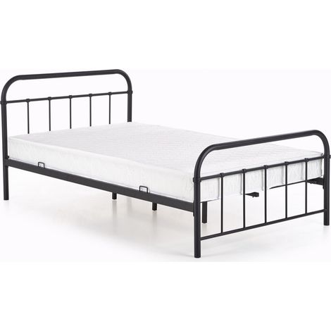 Cama Houston 311, Negro, Individuales, 120x200, Metal, Somieres, 125x210x93cm