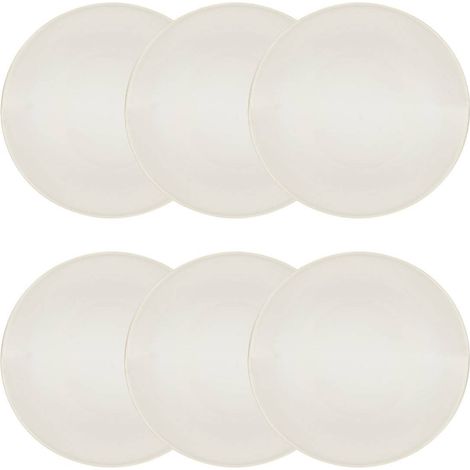 Lot de 6 Assiettes Creuses Cercles "Camille" 21cm Blanc (1/4)