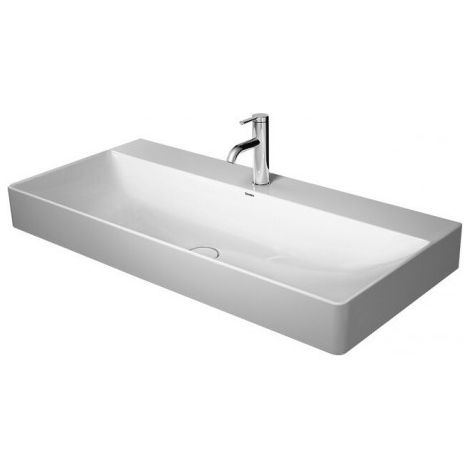 Duravit DuraSquare lavabo 100x47cm, poli, 2 trous pour robinet, sans trop-plein, avec banc pour trou de robinet, Coloris: Blanc - 2353100014