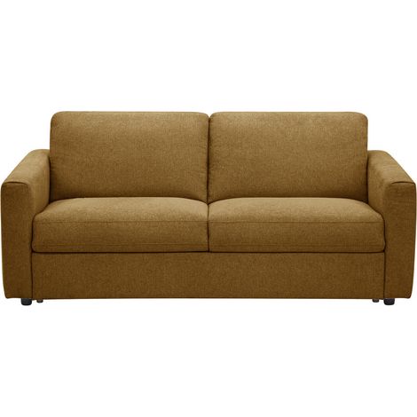 Canapé convertible ouverture express 3 places en tissu - Taupe - MORENA (1/5)