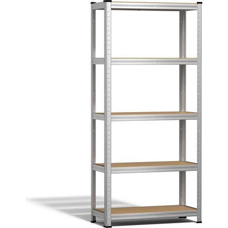 VOUNOT® Estantería Almacenaje 5 Niveles Estantería Metálica Galvanizada Modular 150x70x30cm Estante Almacenamiento Baldas Ajustables Carga 875 kg (1/5)