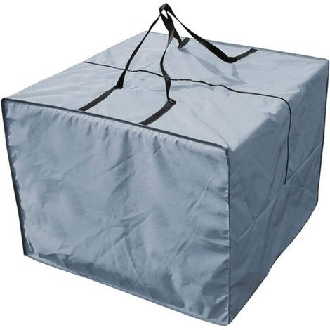 Sac de Rangement Coussin Durable 210D,Housse pour Coussin de Jardin,81x81x61cm,Fermeture Éclair,Gris (1/4)
