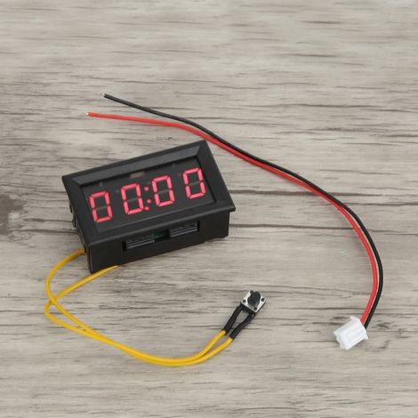 Décoration d'accessoire d'horloge de montre de voiture lumineuse numérique électronique LED (rouge)