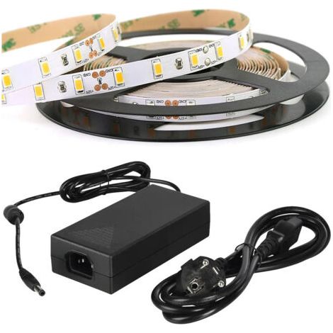 5 Mt Strip 300 Led Smd 5630 Sans Silicone Ip20 + Alimenter 5a