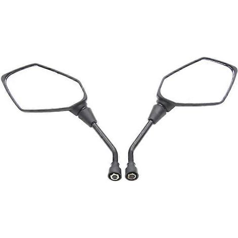 Rétroviseur universel pour moto (lot de 2), grand format, noir, chromé, pour scooter, 8 mm (1/4)