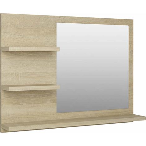 Bathroom Mirror Sonoma Oak 60x10.5x45 cm Engineered Wood vidaXL