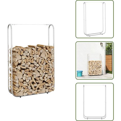 Portant de bois de chauffage 100x25x150 cm acier galvanisé - Support De Bois De Chauffage - Supports De Bois De Chauffage - Stockage De Bûches - Porte-bûches (1/5)