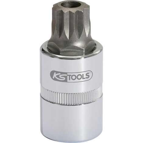 KS Tools 1/2 Bit-Stecknuss XZN mit Stirnlochbohrung, M16, 55 mm