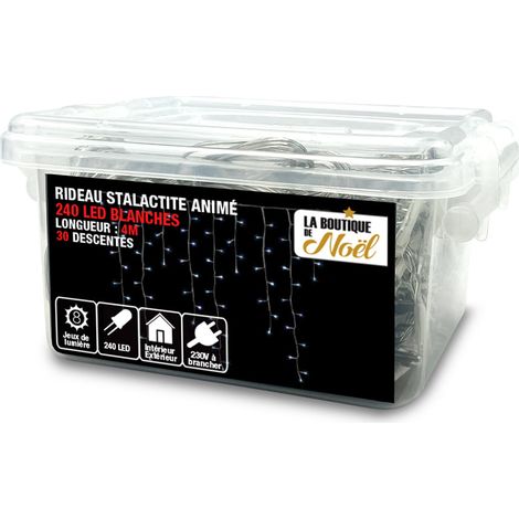 LA BOUTIQUE DE Noël - Cortina luminosa LED estalactita Translúcido 6 mètres