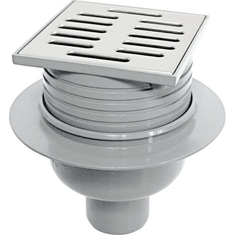 ACO Balkon/Terrassenablauf 100 x 100 mm DN 50, grau, Ablauf senkrecht