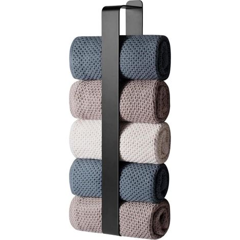 Handtuchhalter ohne Bohren selbstklebend Edelstahl schwarz A Schwarz (1/5)