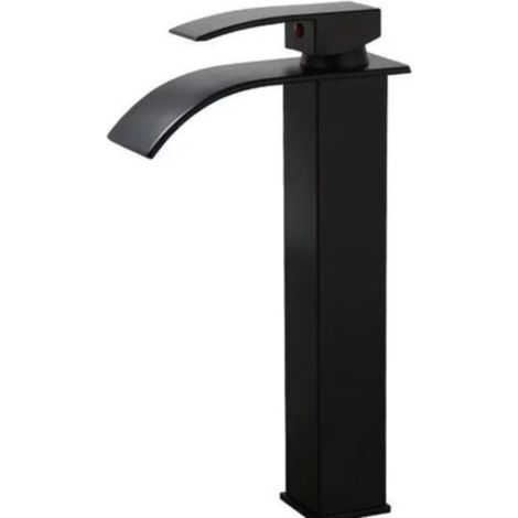 Mitigeur de Lavabo Haut à Effet Cascade – Robinet de Salle de Bain Eau Chaude et Froide pour Vasque, Design Moderne Domestique