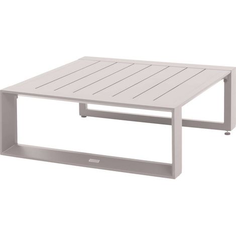 Tavolino da giardino quadrato allure avena 79 x 79 x 30 cm in alluminio  - Hespéride