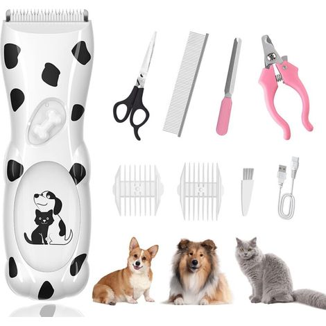 Tondeuse électrique puissante pour poils d'animaux, rechargeable par USB (1/5)