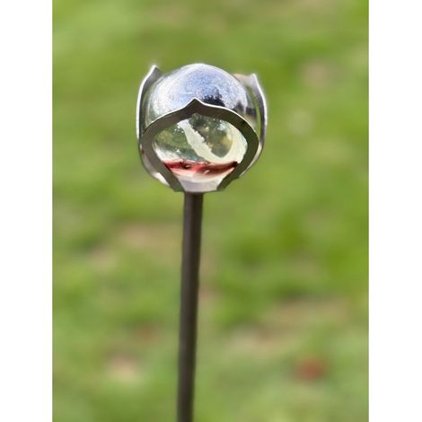 5 Feet 42mm Bowl Marble Pin Garden Art (Pack of 3) - Bare Metal/Ready To Rust
