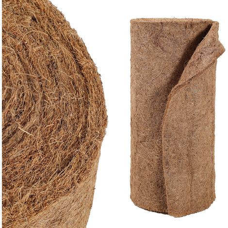 Randaco 10m x 0.5m Kokosmatte, 100% Kokosfasern, 1200g/㎡ Kokosmatten Zuschneidbar, Winterschutz für Pflanzen (1/5)