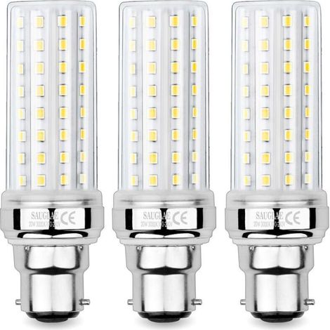 20-W-LED-Maiskolbenlampen, entspricht 150-W-Glühlampe, 2300 lm, 3000 K warmweiß, B22-Bajonettfassung, 3er-Pack NPTERBL
