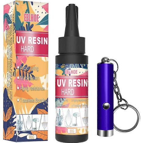 UV-Harzkleber für Schmuck, klares Harz, härtet unter Sonnen- und UV-Licht aus, Kristall