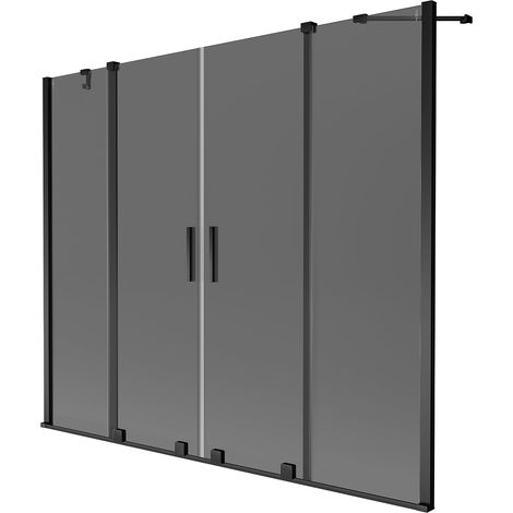 Mexen Velar Duo paravento per vasca da bagno a 2 ante scorrevoli 170 x 150 cm, grafite, nero - 896-170-000-42-70 (1/2)
