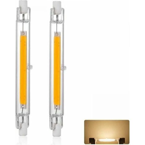 Ampoule LED R7S 118mm 20W Dimmable, Blanc Chaud 3000K 3000LM, Linéaire Remplacer Lampe Halogène J118 20W, Éclairage à 360 Degrés, Sans Scintillement, R7S OCB LED Tubes pour Projecteur, lot de 2 (1/5)