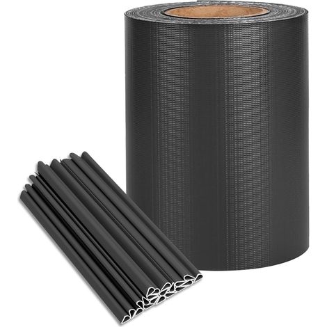 Brise Vue Renforcé en PVC Roll Fence Anti-UV Résistant Bandes De Confidentialité 19 x 350 CM pour Jardin Balcon - Anthracite NAIZY (1/5)