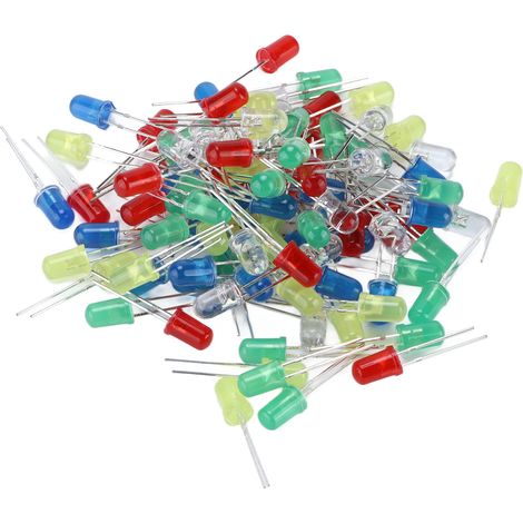 Lot de 100 diodes LED 3mm multicolores, économes en énergie, non toxiques, kit électronique pour bricolage et décoration (3mm) (1/5)