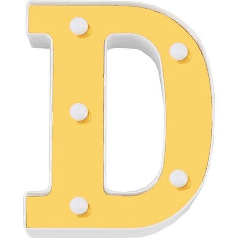 Lampe de nuit LED 3D avec 26 lettres lumineuses de l'alphabet, enseigne lumineuse pour mariage, anniversaire - D (1/5)