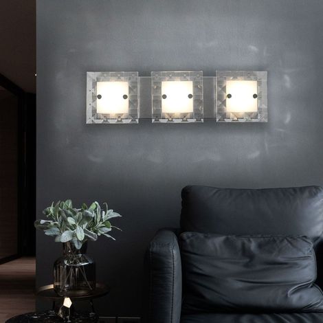 Applique murale design cristal aluminium argenté satiné 3 LED 5W 500 lm 42x12x6,5cm (1/5)