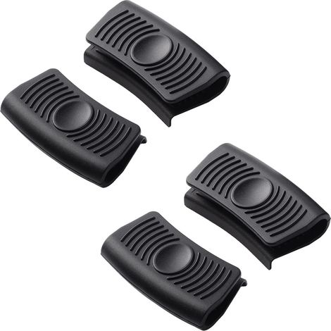 4 Pièces Noir Support de Poignée Chaude, Poignée D'assistance en Silicone, Poignées Isolées Antidérapant, Isolé Thermiquement (1/5)