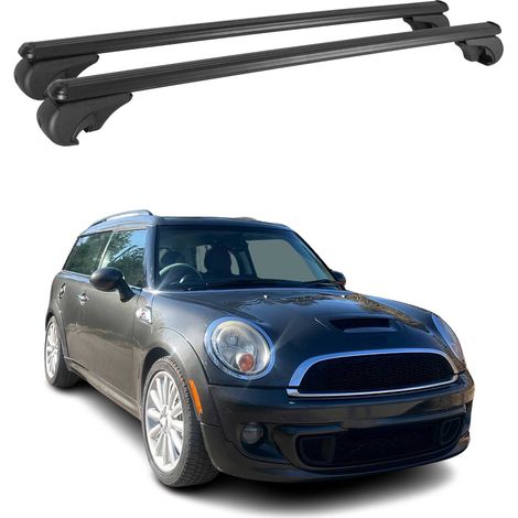 OMAC Aluminium Dachträger Querträger für Mini Clubman mk1 R55 2007-2014 – TÜV / DIN 75302:2019 – Abschließbar – Max. 75 kg – 2 Stangen Schwarz (1/5)
