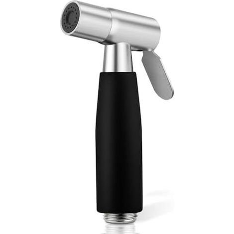 Hygienisches Handbidet-Duschset aus Edelstahl, muslimischer Duschkopf, einstellbarer Wasserdruck für die Intimhygiene und zum Baden von Haustieren, Schwarz (1/5)