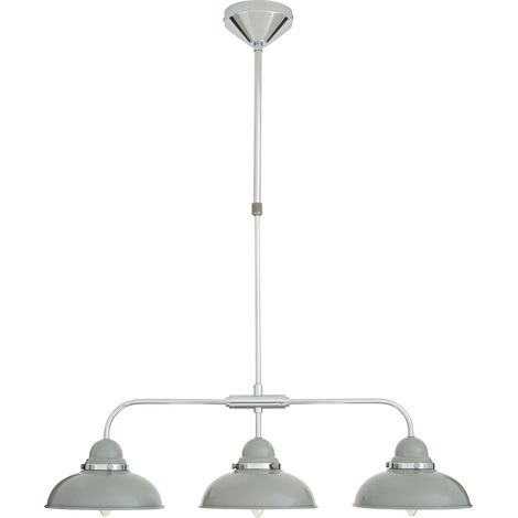 Premier Housewares Jasper 3 Shades Light Grey and Chrome Pendant Light (1/5)