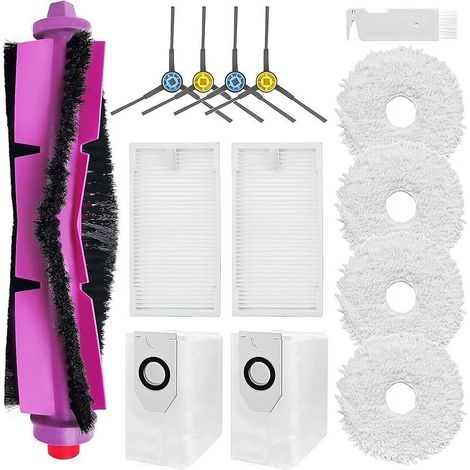 Accessoires pour Eureka J12 Ultra, pour Midea V12 robot aspirateur pice de rechange, Brosses rouleau, 4 Chiffon, 2 sacs poussire, 4 brosses latrales, 2 filtres (1/5)